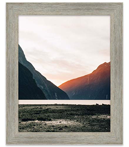 22X33 Frame Gray Barnwood Picture Frame - Modern Photo Frame Includes Uv Acrylic Shatter Guard Front, Acid Free Foam Backing Board, Hanging Hardware Wood Wall Frames For Family Photos - No Mat #TOP2
