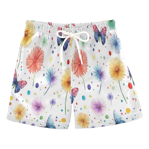 Dandelions Butterfly Boys Swim Trunks Toddler Beach Board Shorts Quick Dry Kids Swimwear Bathing Suits M