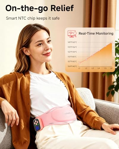 Image of Heating Pad for Period Cramps, Portable Heating Pad for Back - Instant Soothing Menstrual Cramp Relief, Cordless Heating Pads Rechargeable - FSA Eligible and HSA Eligible