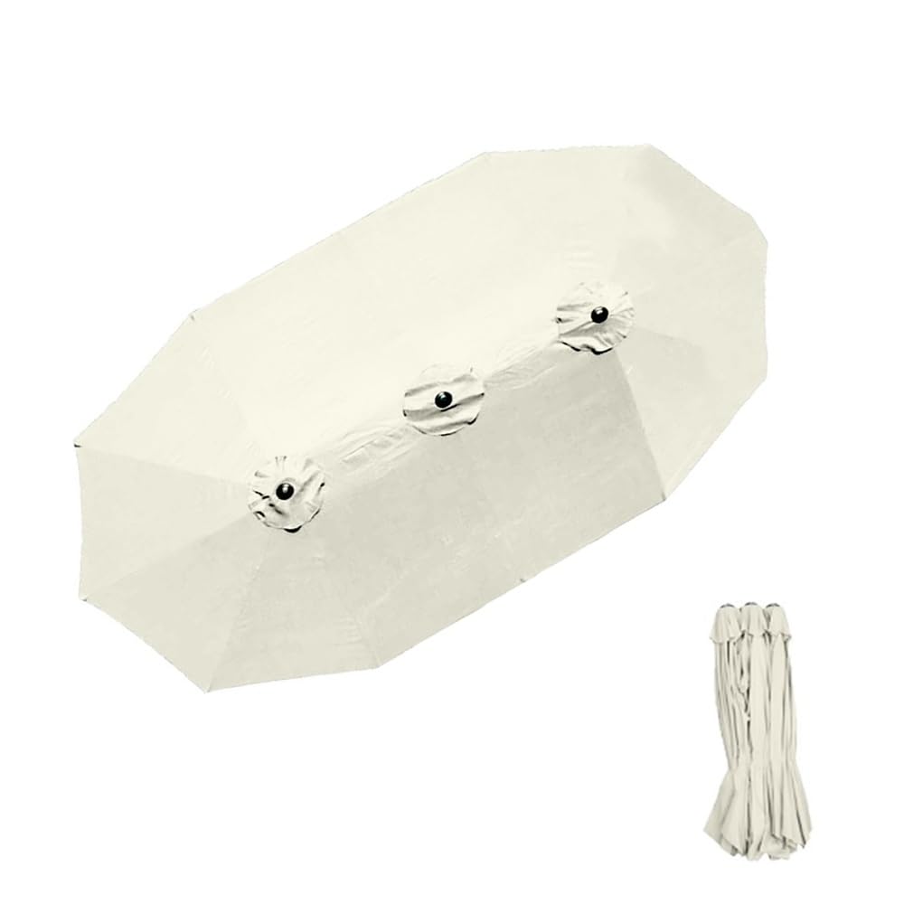 Telo di Ricambio per Doppio Top Ombrellone 460x270cm Copertura di Ricambio per Ombrellone De Patio, Tessuto di Ricambio per Ombrellone Esterno(Beige)