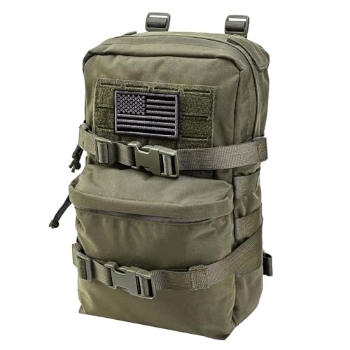 Mochila tática de hidratação Mini Molle, bolsa de hidratação Molle com bandeira dos EUA, resistente à água, mochila para colete tático, Ranger verde, Verde Ranger