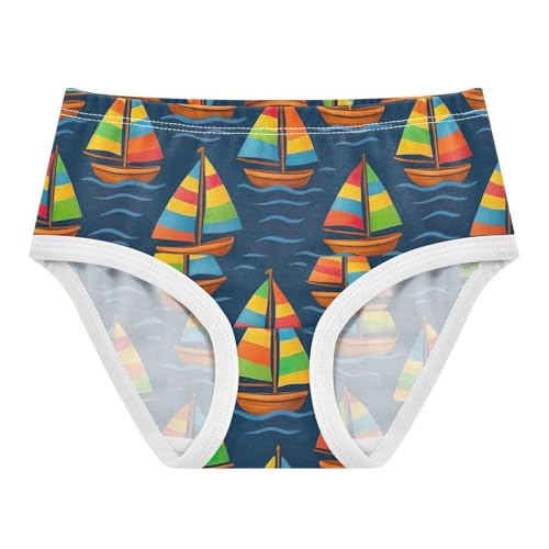 Joisal Colorful Toddler Underwear Floral 2t Cotton Panties for Girl Cute Sailboats Dark Blue Briefs Girls Undies