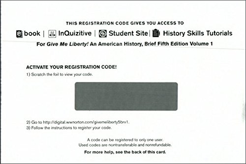InQuizitive Student Registration Access Code fo... 0393615510 Book Cover