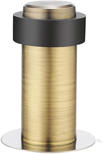 ADSRB - Protector de puerta de acero inoxidable para puerta, protección anticolisión, autoadhesivo, redondo, tope de puerta (color bronce verde)