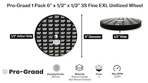Image of EXL Unitized Wheel, Silicon Carbide, 6 inch Diameter x 1 /2 inch Wide x 1 /2 inch Arbor, 3S Fine | (Pack of 1)