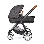 Gesslein 860000 Kinderwagen Set Smiloo Fun mit Wanne, Sportwagen, Buggy, Große Räder, Air+ EVA-/ Luftreifen, Kunstledergriffe cognac, phantom grau meliert, 440110860000