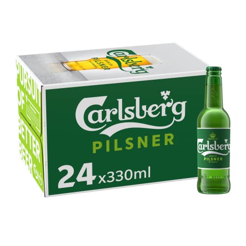 CARLSBERG 1/3 - Experiencia Dorada en Botellines | Caja de 24 Unidades | Receta Original | Maridaje Perfecto