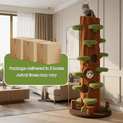 KAMABOKO árbol rascador para gato 90.5 pulg lujo interior miniatura 4