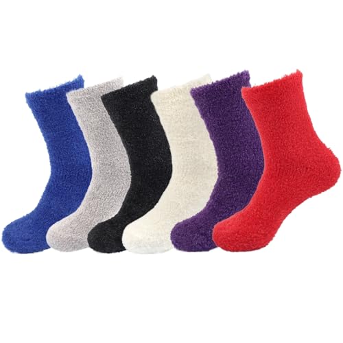 Image of BambooMN Women's Super Soft and Cozy Feather Light Fuzzy Socks - Multiple Color Options - Two Sizes - Value Packs