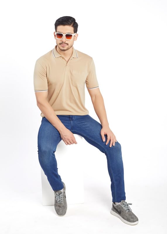 Image of Pro Riders Urban Men's Cotton Rich Polo T-Shirt with Pocket |Regular Fit| Office