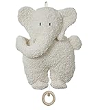 gefüllt mit Schafschurwolle Efie Spieluhr Elefant weiß, Material aus kontrolliert biologischem Anbau, 100% Made in Germany seit über 60 Jahren