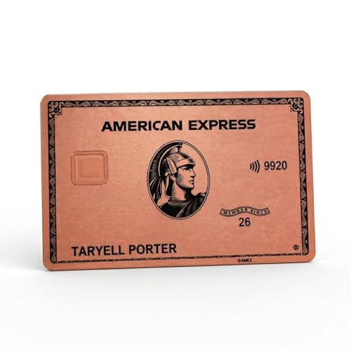 Customized Premium Metal Laser Engraved American-Express AMEX Rose Gold Credit/Debit ATM Card, Personalized Priority Pass for International Airports or VIP Hotel Lounge Access Novelty 2026 Design