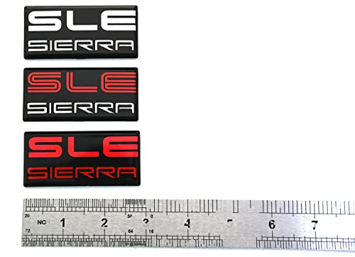 Image of 2pcs New SLE Sierra Emblems Replacement for GMC 1500 2500 3500 Pillar Cab Roof Side Badge 88 89 90 91 (Red)