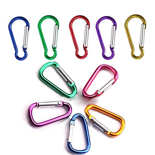 Mosqueton 50pcs Mosquetones de AleacióN de Aluminio,PequeñO MosquetóN D Anillo Clip,Aluminio MosquetóN Set,Gancho Durable Llavero...