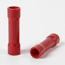 Daystar Solutions Fully Insulated Straight Butt Connector Electrical Wire Crimp Terminals | Copper Tin-Plated with PVC Insulation | Wire Splice Joiner | Pack of 20 | (22-16 AWG (BV1) RED)