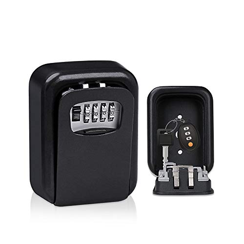 Mebber Kombinationsschlüssel Safe Lock Box, Wandmontage, Aufbewahrungsbox, Sicherheitsschlüssel, Organizer für Zuhause Sicherheit für Innen und Außen (schwarz)