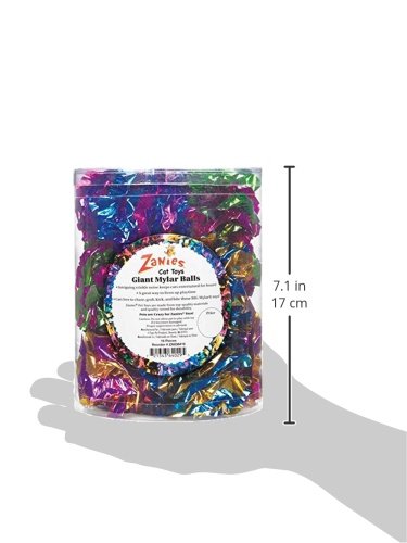 Zanies Giant Mylar Balls Cat Toys, 16-Piece Canisters, Assorted Colors, No se aplica - Image 4