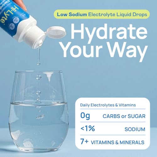 Image of Hi-Lyte Low Sodium Electrolyte Supplement for Immune Support, Fasting and Rapid Hydration | 48 Servings | Magnesium, Potassium, Zinc | Unflavored Mineral Taste Drops