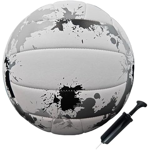 ABAJI Volleyball Official Size Artistry Design Soft Touch School Training Practice Indoor Outdoor Gift for Kids Come with Inflator Cover