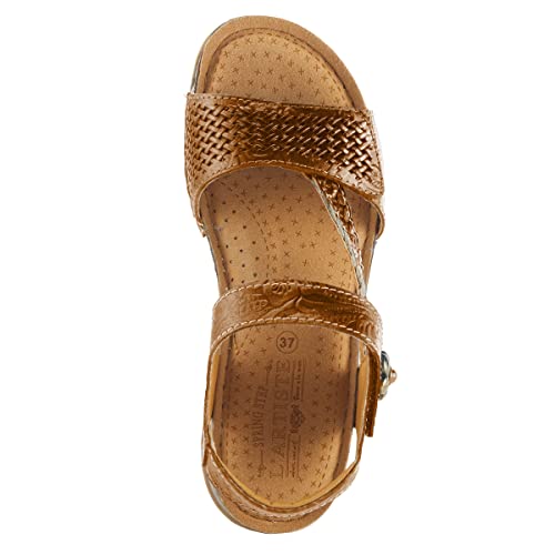 Image of Spring Step L'Artiste womens Popular | Hand-painted leather upper with hook and loop straps, padded microfiber insole, polyurethane outsole, and 1.25 in heel