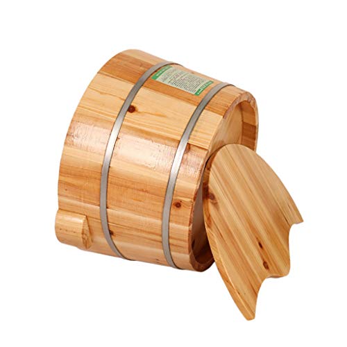 Cubeta de masaje para pies artesanal de madera sólida miniatura 4