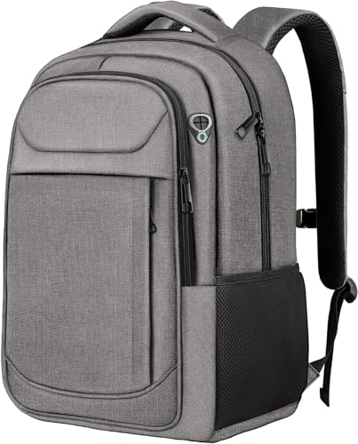 Image of 18.4 inch Large Laptop Backpack, Travel Backpack for Men Women, Gray | Airline Approved, 45L Extra-Large Storage, Water-Resistant, Anti-Theft Pocket, Luggage Strap for Travel College Business