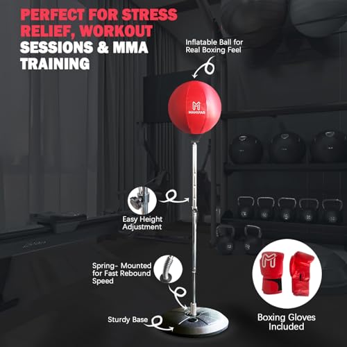 image for MAHIPAR Punching Bag with Stand for Kickboxing, MMA & Reflex Training 