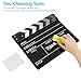 Ribvane Film Directors Clapboard, Move Slate Photography Video TV Cut Action Scene Acrylic Clapper Board Props with a Magnetic Blackboard Eraser, Two Custom Pens, Cleaning Cloth and Hex Wrench (Black)