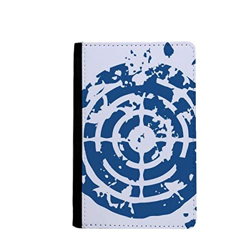 Étui passeport bleu motif cible ronde idéal pour organiser vos voyages