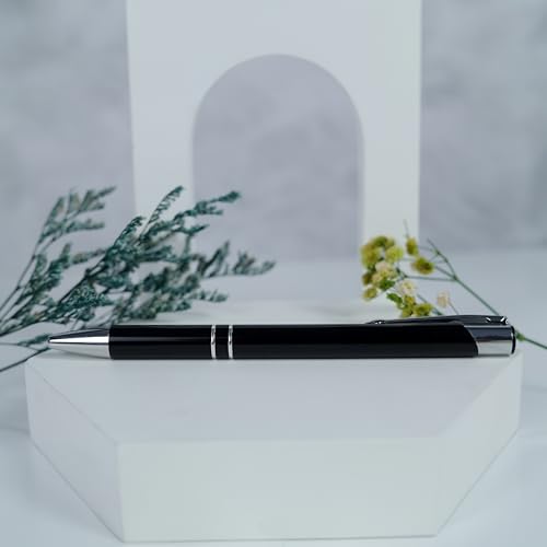 Image of Personalized Name Printed Black Metal Ball Pen | Premium Customized Laser Engraved Pen | Smooth 0.7 mm Tip | Refillable Luxury Writing Pen | Perfect for Corporate Events
