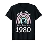 Photo Gallery awesome since 1980 retro 42nd birthday rainbow 42 years old maglietta Photo Gallery awesome since 1980 retro 42nd birthday rainbow 42 years old maglietta