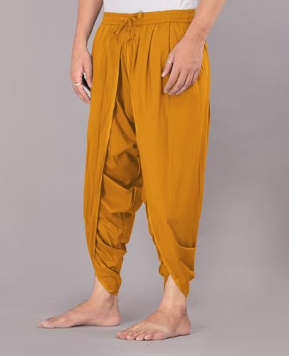 Image of Urali Men's Solid 100% Cotton Dhoti Pants - D100A