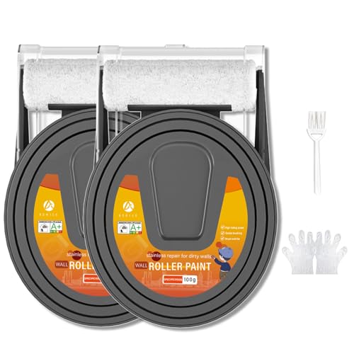 White Paint,White Paint for Wall, Small Roller Brush Wall Repair Tool, Wall Paint Repair Kit for Flat,Ceiling Wall,White Wall Paint Repair Kit for Flat,Ceiling Wall(200g;2Pack)