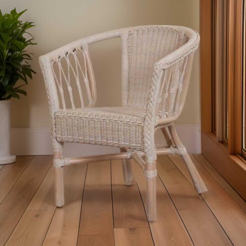 Korb-Outlet Rattan chair stackable natural rattan Vintage White - Image 3