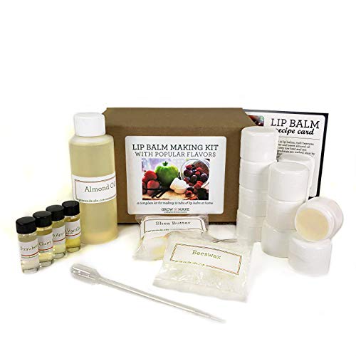 Grow and Make DIY Lip Balm Making Kit with Popular Flavors - Make 12 tubs of Lip Balm at Home!