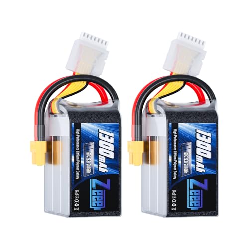 Zeee 6S Lipo Battery 1300mAh 22.2V 120C with XT60 Plug RC Graphene Battery for FPV Drone Quadcopter...