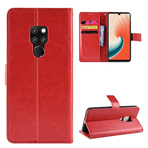 QiongniAN Funda para Huawei Mate 20 X,Funda para Huawei Mate 20 X 5G EVR-AN00 EVR-TL00 EVR-AL00 EVR-L29 EVR-N29 Funda Cartera de Cuero con Solapa Case Red
