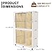 Beuiosda Portable Wardrobe Closet Organizer with 12 Magnetic Doors and Wheels,1 Hanging Rod, 6 pcs Hangers, Baby Storage Cabinet, Easy Assemble Kids Wardrobe Closet (new3x4)