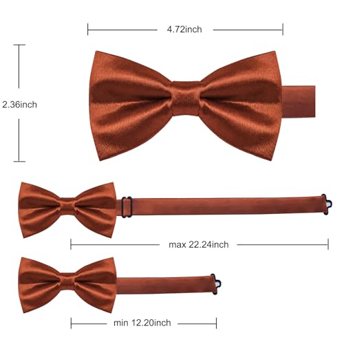 Image of YourTies Bow Ties for Men Pretied Bowties Solid Color Satin Bow Tie Formal Business Tuxedo Wedding Party Prom