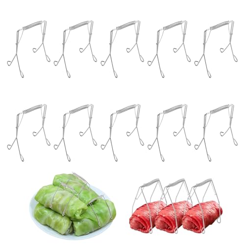 HRMGJH 10 Wiederverwendbare Rouladenklammern Edelstahl Rostfrei Rouladennadeln Sind Perfekte Alternativen Zu Roladenklemmen Oder Burrito-Sticks Und Eignen Sich FüR Rouladenbinder RouladenspießE