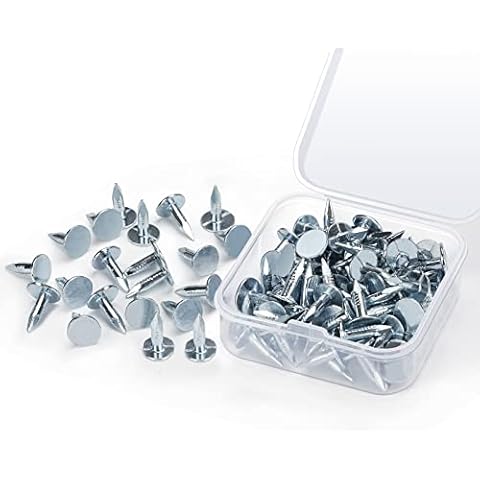 Dachpappennägel Stahl Dachpappstift (100 Stück), verzinkte Dachpappennägel Senkkopf Filznägel Anzug für Schuppendach Dachpappe Schiefernplatten, Clout Nägel, Silber Cover