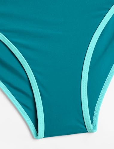 Image of ZAFUL Women's Tie Back Padded High Cut Bralette Bikini Set Two Piece Swimsuit