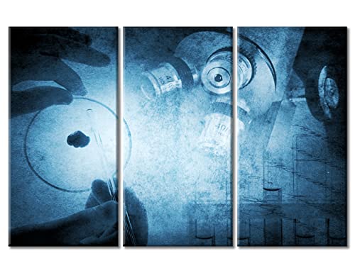 Image of TUMOVO Laboratory Canvas Wall Art Young Scientist Wall Decor Living Room Clinical Laboratory Wall Decor for Bedroom Posters and Prints Framed Ready to Hang (42 inch Wx28 H)