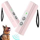 Abdtech Anti Barking Device for Dogs - Dog Bark Deterrent Devices for Stopping Bad Dog Behavior - Ultrasonic Dog Bark Deterrent, Refuse to Shout and Slap - Best Anti Barking Device Rechargeable（Pink）