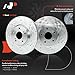 A-Premium 12.20 inch (310 mm) Front Drilled and Slotted Disc Brake Rotors Compatible with Select Acura Models - TL 2004 2005 2006 2007 2008, 2-PC Set