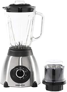 Daewoo Stainless Steel Smoothie & Shake Jug Blender | 1.5L Glass Jug | 2 Speed Settings & Pulse | Non-Slip Feet | Grinder Fitting Included | Rust Proof Blades | Removable Filling Cap 500W Power, Glass