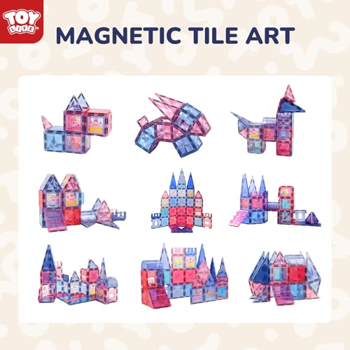 TOY Life 68-Piece Princess Castle Magnetic Tile Art Set, Ages 6+ - image 3