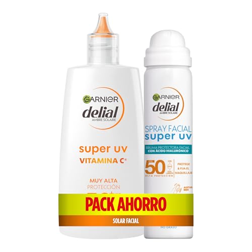 Lote de GARNIER DELIAL Bruma Facial FPS50 75 ml + Crema Facial Fluida FPS50 40 ml