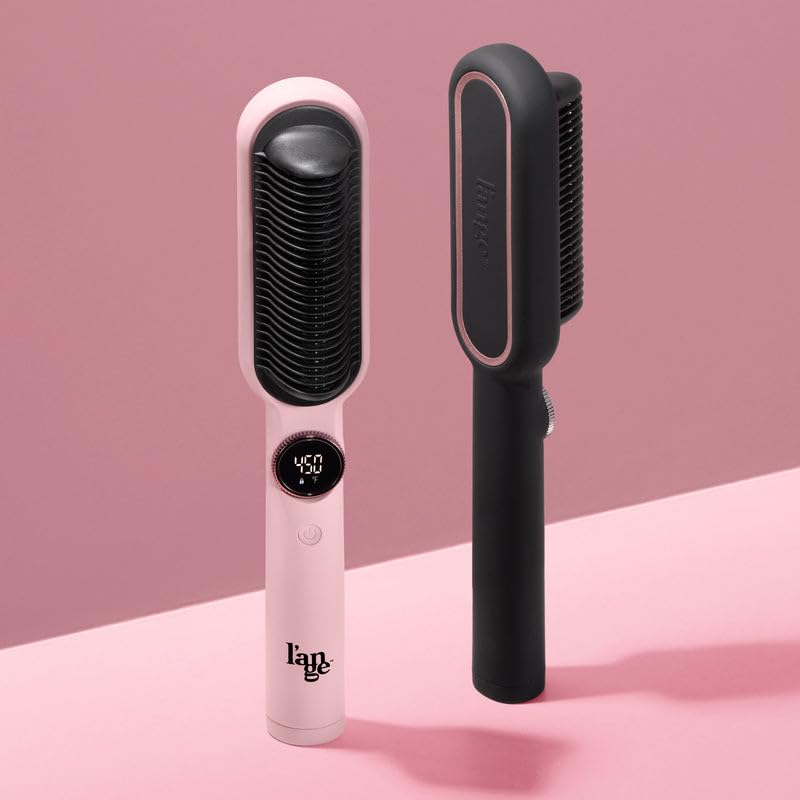 L'ANGE HAIR Smooth-It 2-in-1 Hot Comb Straightener | Digital Straightening Comb with Adjustable Heat Dial | Ionic Technology for Frizz-Free Styling | for All Hair Types (Digital Comb - Black)