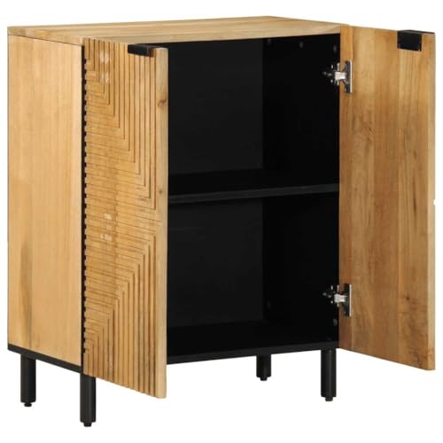 Vetnasa Aparador marrón 60x33x75 cm Madera Maciza Mango Mobiliario, Armarios y Almacenamiento, Taquillas y armarios de Almacenamiento Marrón 18,35 KG